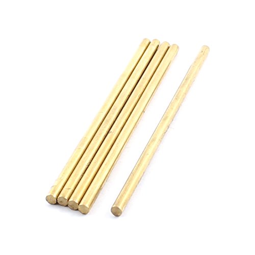 Aexit 5Pcs 3mm Electrical equipment Dia 80mm Length Brass Round Rod Shaft for RC Toy Car