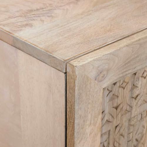 Mueble alto blanco de madera maciza de mango de 60x33,5x100 cm con cajón 8