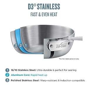   All-Clad-D3-3-Ply-Stainless-Steel-Large-Frying-Pan-7-Quart-Induction-Oven-Broiler-Safe-600F-Kitchen-Frying-Pan-Fast-Even-Heat-Fry-Pan-Compatible-with-All-Stovetops-Pots-Pans-Cookware-Silver