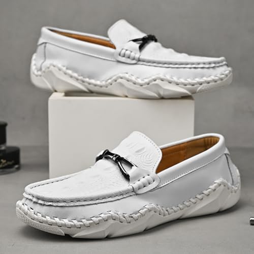Men's Crocodile Print Leather Loafers ，Luxurious Slip-Ons for Prom, Weddings & Daily Casual Sophistication2