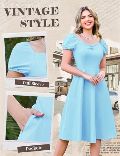 Image of Wedtrend Women's 1950s Dresses With Sleeve 40s Tea Party Dresses Cocktail Dress Swing Vintage Dress