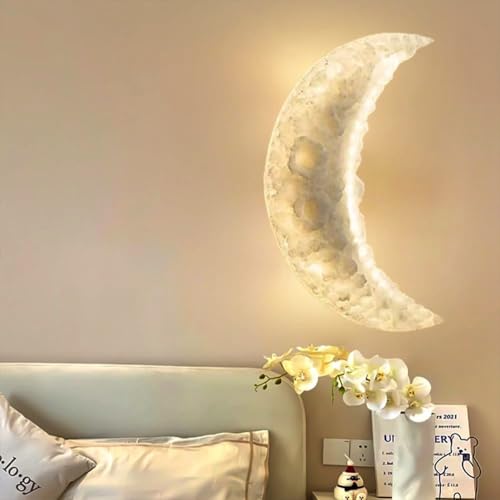 Image of Groeien 10W | 3 Color Crescent 3D Half Moon Wall Sconce Decor Wall Light for Bedroom Living Room Corridor Lighting Fixtures Wall Mount(Warm+Natural+Coolwhite)(Crescent Moon, 1, Count)