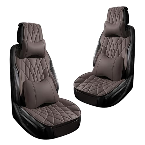 に適用レクサス LBX 令和5年12月?現行 車用シートカバー ナッパレザー で肌に優し 通気性 シリコン粒子底布で確実防滑 耐磨耗 四季通用 防水防汚 簡単取り付け 2 枚セット(茶色,枕付き)