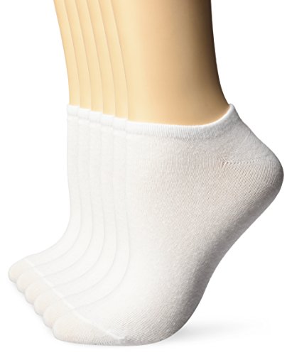 Keds Women's Solid Low Show 6 Pair Pack, White, Shoe Size: 4-10