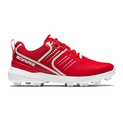 SQAIRZ GFP Baseball Molded Cleat Mens Baseball Cleats Youth Boys Mens Softball Cleats Red M11.5/W13