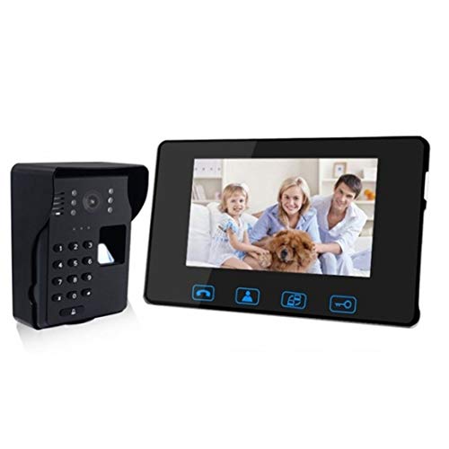 7 Zoll kabellose Fingerabdruck Video Türklingel Intercom 2,4 GHz Digital Türsprechanlage mit Türklingel Kamera Türklingel