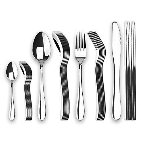 EOTIA 24-Piece Flatware Sets Serves for 6, Stainless Steel Teardrop Design Portable Cutlery Set