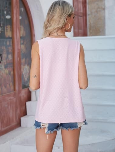 Image of jinghuiyue Women's Lightweight Cardigan Summer Hollow Out Sleeveless Cardigan High Low Hem Draped Open Front Vest with Pocket