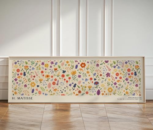 Toile florale tropicale sauvage art abstrait décoration murale salon 20x60cm