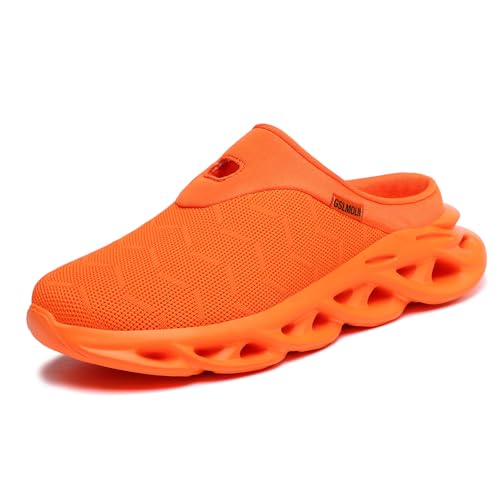 Image of Jakcuz Men Slip On Mules Lightweight Open Back Sneakers Breathable Walking Shoes