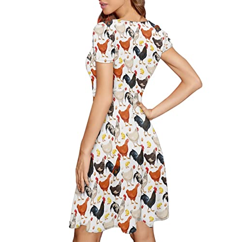 Image of Biyejit Women's Summer Casual Short Sleeve T-Shirt Swing Dress Crew Neck Plus Size S-4XL