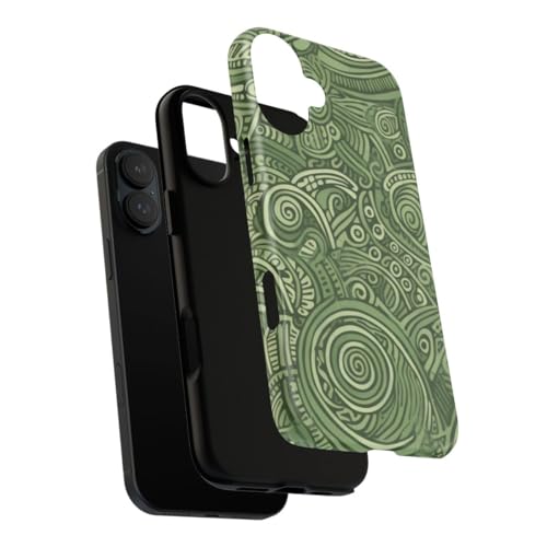Coque iPhone 16 Plus vert abstrait protection rigide mate