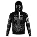 Feinny Sweats à Capuche pour Hommes Zip Chaud, Mjolnir Viking Impression 3D Graphique Thor's Hammer Pull Sherpa Sweat épais en Flanelle Peluche, avec Poche,Noir,XXL