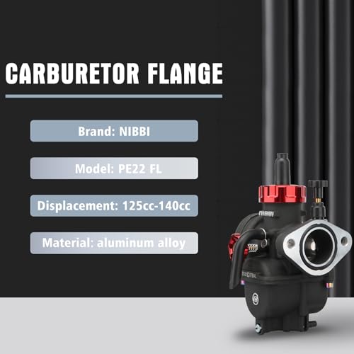 NIBBI Carburetor PE22mm, Fits 125cc-150cc Flange Motorcycle Engines, With Main Pilot jet