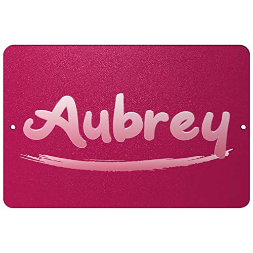 Makoroni - Aubrey Female Name 12x18 inc Aluminum Decorative Wall Street Sign