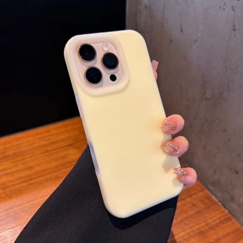 Coque iPhone 16 Pro jaune silicone pour photo et quotidien