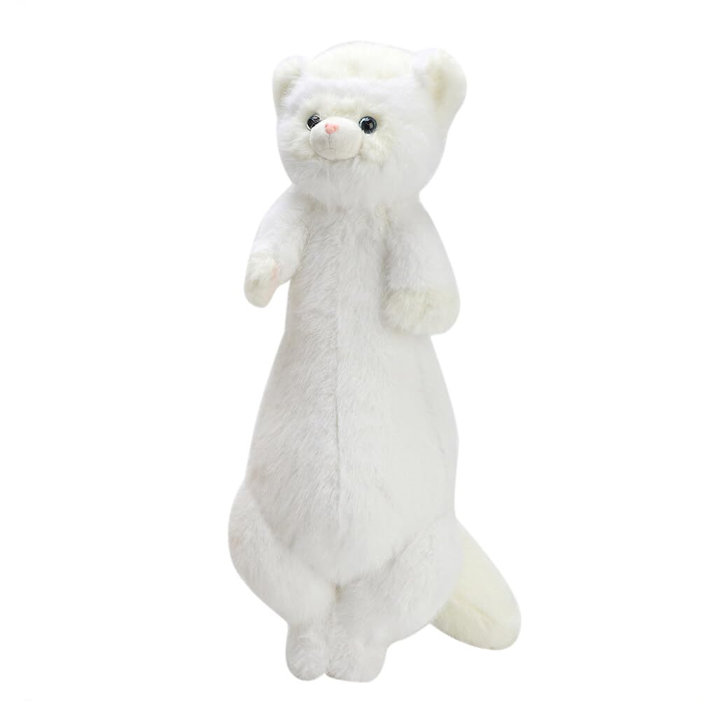 JAWSEU Ferret Plush Toy, Soft and Comfortable Plush Toy Ferret Stuffed Animal Long Pillow Kawaii Plush Cushion Pillow Animals Stuffed Toys for Children Birthday