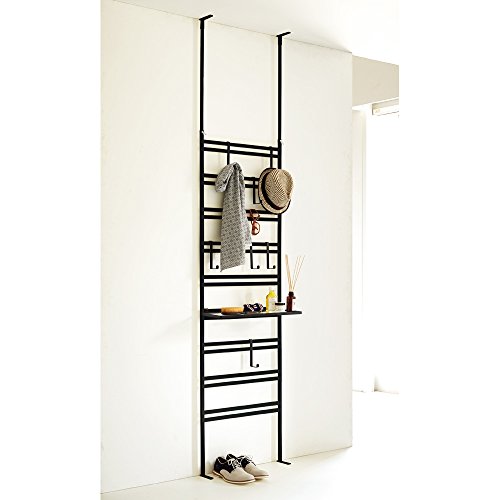 ディノス リビング収納 パーテーション 間仕切り 突っ張りダブルラダーパーテーション 幅55cm用 追加棚板1枚 フック2個(サイズはありません ア:ブラック)