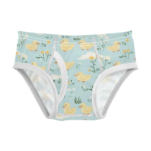 Yellow Duck Floral Boys' Underwear 100% Cotton Boys' Briefs Soft Toddler Underwear
