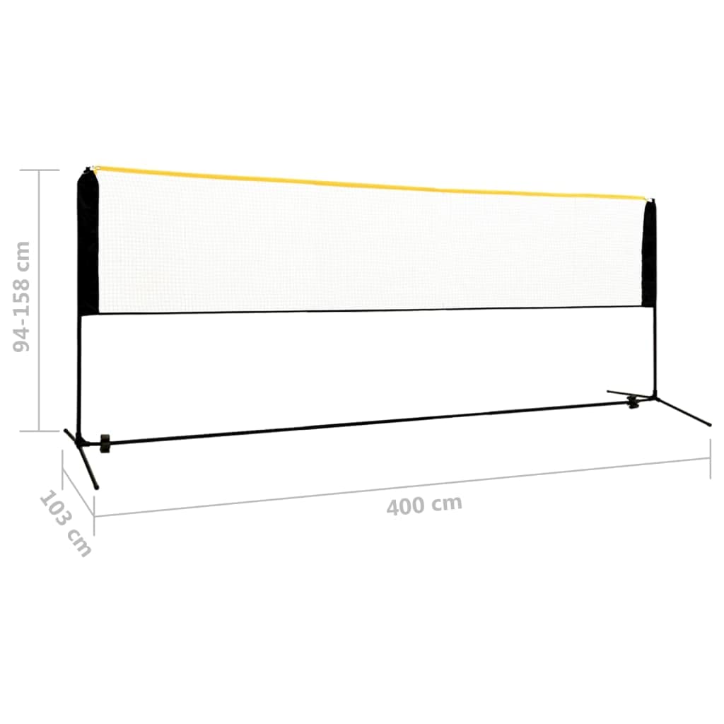 Rete da badminton regolabile, 500 x 103 x 94 cm, in metallo, con telaio in acciaio, portatile e pieghevole, per giardino, spiaggia, campeggio, adatta per tennis, pallavolo, sport all'aria