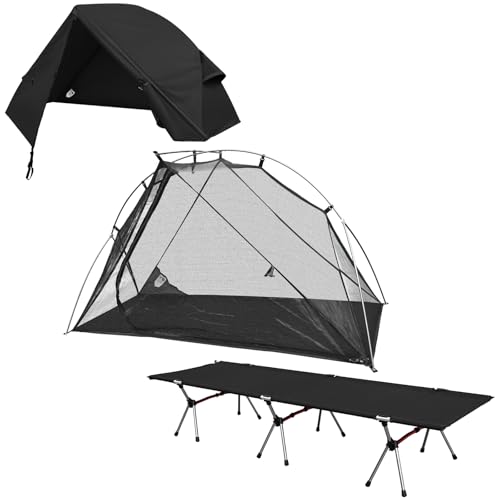 JKLESA 1 Person Portable Off-Ground Camping Cot Tent...