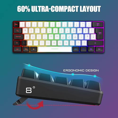 Ahorra espacio con el teclado mini 60% RedThunder y mouse celular ligero RGB 6