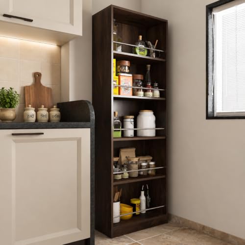 Image of Studio Kook Cucina Tall Kitchen Cabinet with Guard Rails, Junglewood