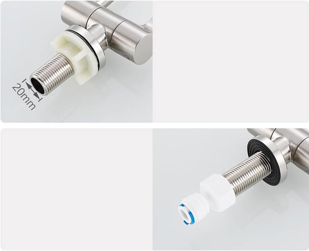 Grifo de filtro de agua giratorio de 360° para fregadero de cocina con diseño plegable para sistemas de ósmosis inversa, ahorra espacio, fácil de instalar, alto caudal y elegante