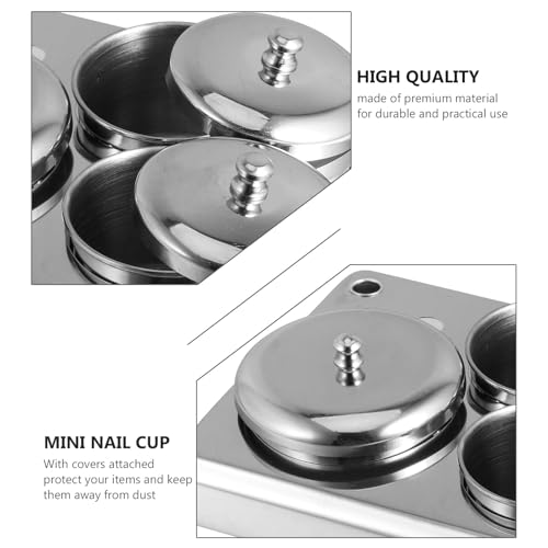 3 tazas de acrílico para líquido de uñas con tapas miniatura 3