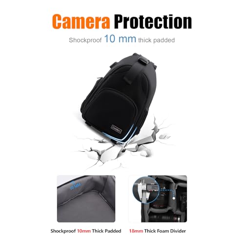 Image of Cwatcun Sling Bag, Crossbody Case for DSLR SLR Canon Nikon Sony Mirrorless Cameras - Photography Backpack for Photographers