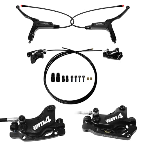 Splumzer 4-Kolben eBike Hydraulic Brake Set,2-PIN Power-Off Hydraulic Disc...