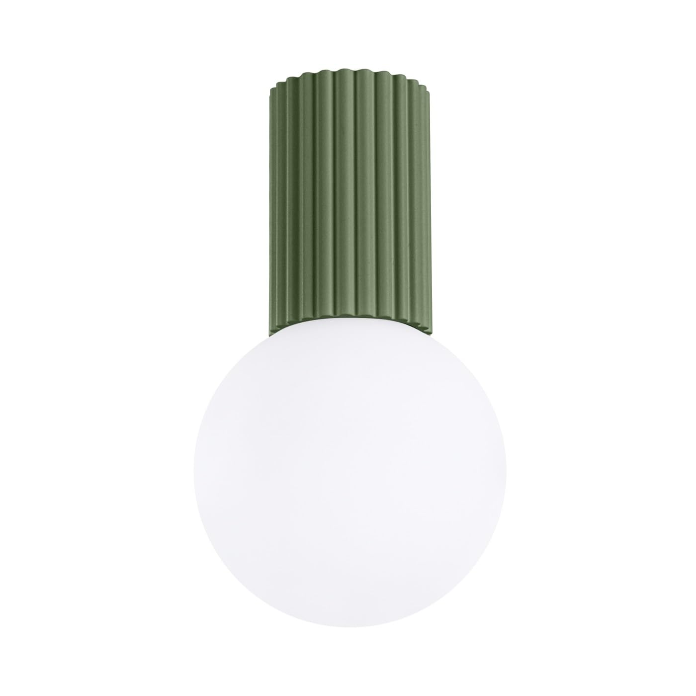 Sollux Lighting Olive Green Ceiling Light - Ceiling Lamp Led - Kitchen Bathroom Bedroom Living Room Hall - Aluminium And Glass - 1-Light - Led Bulb - Halo