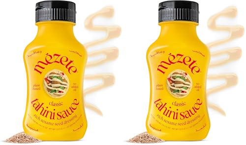 Mézete Salsa Tahini Gourmet, Condimento Cremoso y Delicioso, Originario de Jordania, Producto Natural, Apto para Veganos, 315 g (Paquete de 2)