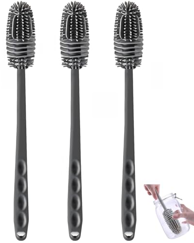 Cepillo para biberones, 3 cepillos limpiadores de biberones para biberones, sacaleches, fácil de limpiar, seguro y no tóxico