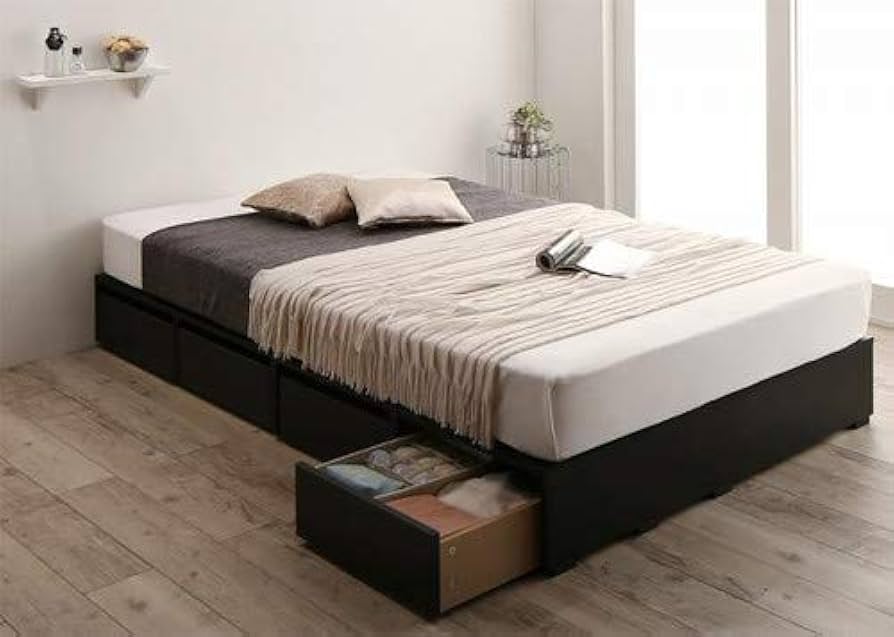 選べる引出収納付きシンプルデザインローベッド スタンダード