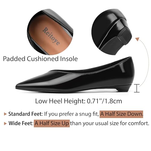 Image of Reitoye Flats for Womens Closed Pointed Toe Ballet Flat Comfortable Dressy Work Slip On Casual Shoes Womens Flats