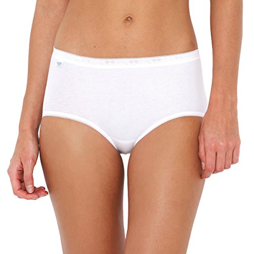 Cuciture estremamente morbide Sloggi Basic+ Midi 4p Slip, Bianco, 46 ​​Donna, taglia italiana 5 (confezione da 4)