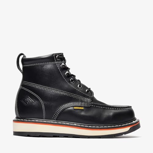 Image of Bonanza Boots Frontier Dual 6 inch Work Boots for Men - Premium Leather Moc Toe, Steel Toe with Light-weight Dual Density Comfort Wedge Outsole; ASTM Rated