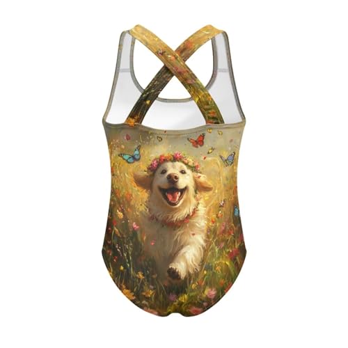Image of One Piece Swimsuit Girls Cross-Back Bathing Suit 5-14Y Kids Swimwear Cute Swimsuits Sleeveless Bathing Suits