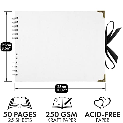 image for Bstorify Square Scrapbook Photo Albums 50 Pages (28 x 22 cm) White Thi