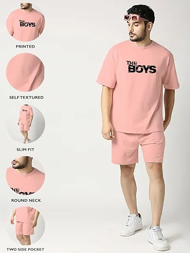 Image of Men's Co Ord Set || Pure Cotton Lycra Printed Night Dress for Men || Sleepwear Pajama Set for Men || Casual Home Wear Set || Shorts Pajamas Set || Night Suit for Adults
