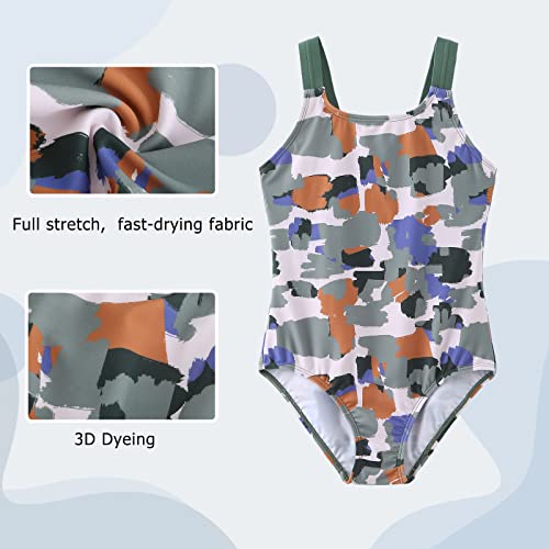 Image of Girls One Piece Swimsuits Halter Bathing Suits Summer Swimwear 3-16 Years