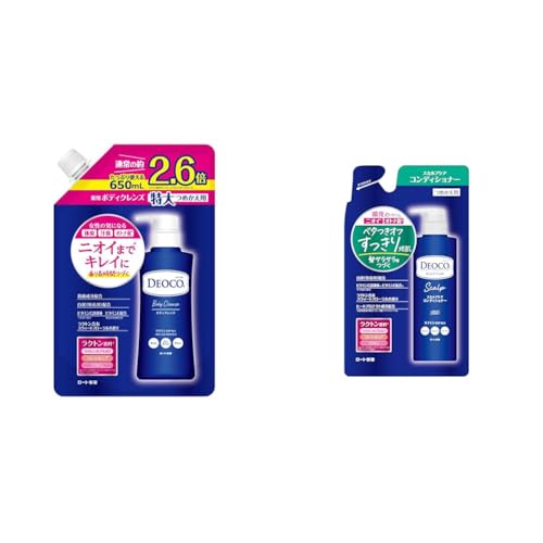 【セット買い】デオコ 薬用ボディクレンズ つめかえ用 大容量 650ml + デオコ スカルプケアコンディショナー つめかえ用 370g スウィートフローラルの香り