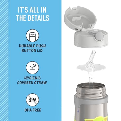 Image of THERMOS Vacuum Insulated Stainless Steel 10oz Straw Bottle, THE MANDALORIAN