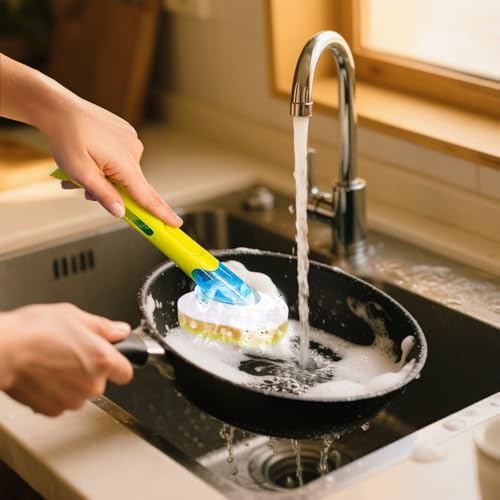 Image of Packs Refill Heads Compatible with Dish Daddy, Non-Scratch Wand Refill Sponge Heads Compatible with Scrub Daddy, Upgrade Much Thicker and Durable (6)
