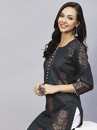 Image of ANNI DESIGNER Women's Cotton Blend Kurta With Pant