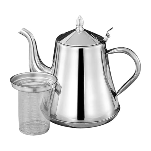 FESTFENDS Cafetera de Acero Inoxidable Boquilla Larga y Capacidad de 1500ml para Oficinas y Familias, Diseño Moderno Olor Peculiar