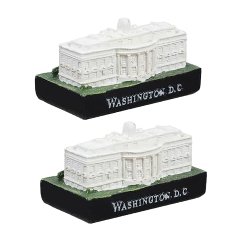 GLEAVI 2pcs Modelo De La Casa Blanca Estatua De Resina Washington DC Souvenir Escultura para Decoración del Hogar Ornamento De Escritorio