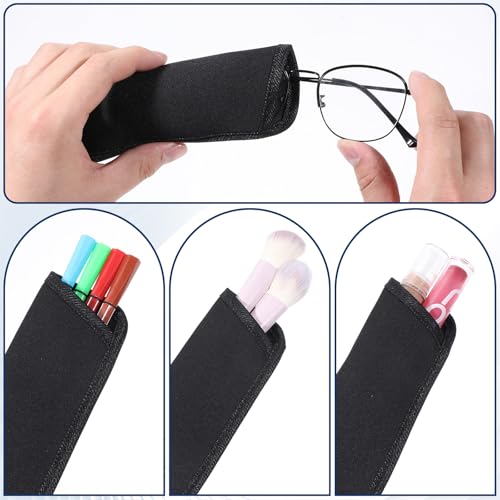 Image of 6 PCS Glasses Pouch, Soft EVA Eyeglass Bags Protective Soft Slip in Eyeglass Case Black Slim Unisex Glasses Sleeve Portable Sunglass Sleeve for Business Men Women Teen Student Scholars Reading