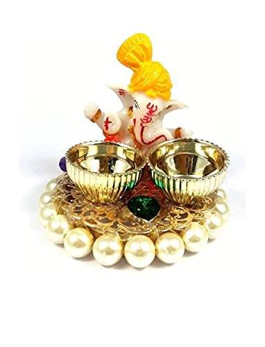Elegance Beautiful & Ethnic Ganpati Haldi Kumkum Stand with 2 Roli Chawal Holder for Welcome Plate/Home/Pooja/Wedding/Rakhi Pooja Thali – Set of 1 (ELEGDC2) offers donot miss Elegance Beautiful & Ethnic Ganpati Haldi Kumkum Stand with 2 Roli Chawal Holder for Welcome Plate/Home/Pooja/Wedding/Rakhi Pooja Thali – Set of 1 (ELEGDC2) offers donot miss